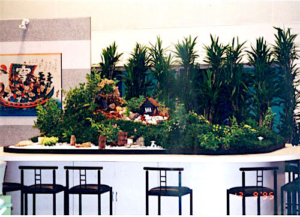 山小屋のイメージ　観葉植物設置事例